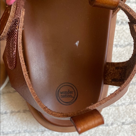 WONDER NATION. Brown Kids Sandals with Pink Buckle - Picture 5 of 7